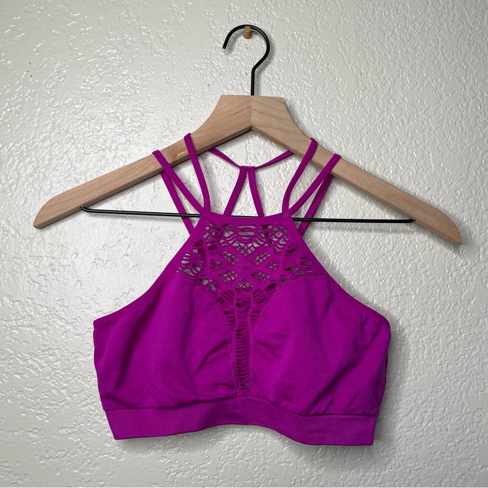 NWOT Victoria’s Secret Women's Bralette Halter Seamless Cutout Magenta Purple - Picture 2 of 10